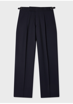 Paul Smith Navy Single-Pleat Wool-Mohair Evening Trousers Blue