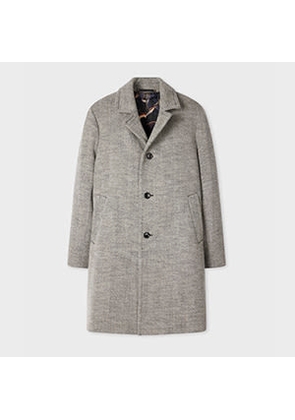 Paul Smith Grey Tumbled Herringbone Wool-Blend Overcoat