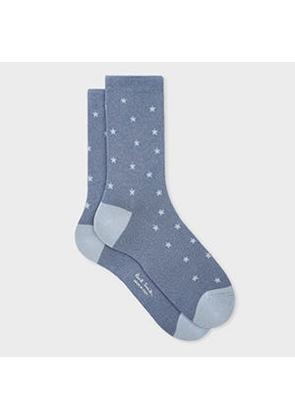 Paul Smith Women's Dark Blue Cotton-Blend 'Star' Socks