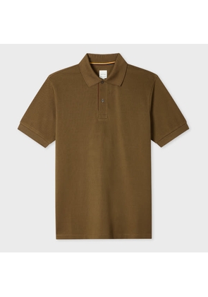 Paul Smith Light Khaki 'Artist Stripe' Placket Polo Shirt Brown