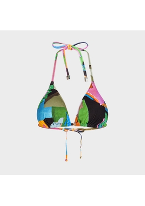 Paul Smith Women's Multicolour 'River Collage' Bikini Top Pink