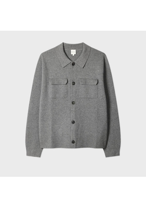 Paul Smith Grey Merino-Cotton Patch-Pocket Cardigan