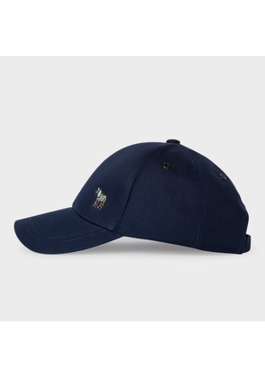 PS Paul Smith Navy Cotton Zebra Logo Baseball Cap Blue