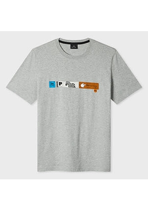 PS Paul Smith Grey Marl 'Tickets' Print T-Shirt