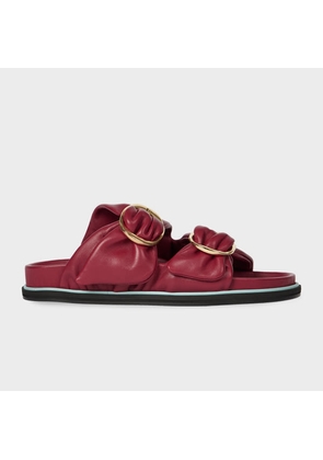 Paul Smith Women's Burgundy 'Camolin' Double Strap Mule Sandals Red