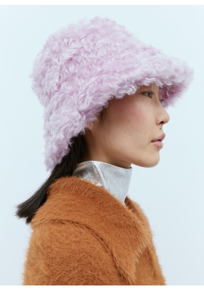 Dries Van Noten Mohair Bucket Hat - Woman Hats Lilac S