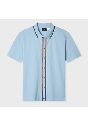 PS Paul Smith Pale Blue Button-Through Polo Shirt