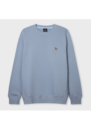 PS Paul Smith Sky Blue Organic Cotton 'Zebra' Badge Sweatshirt