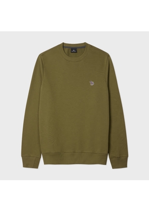 PS Paul Smith Khaki Organic Cotton Zebra Logo Sweatshirt Green