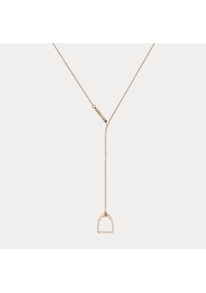 Pave Stirrup Lariat Necklace