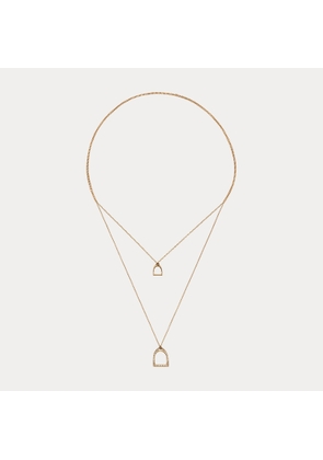 Pave Double-Stirrup Lariat Necklace