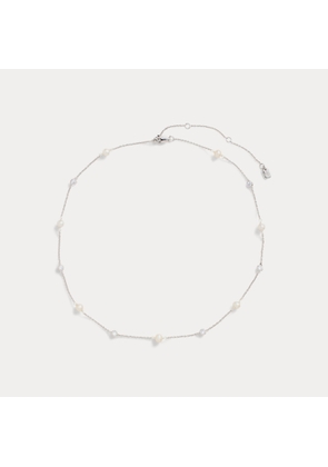 Sterling Silver Pavé Pearl Necklace