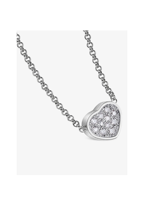Chopard Happy Hearts 18ct White-Gold and 0.12ct Brilliant-Cut Diamond Pendant Necklace