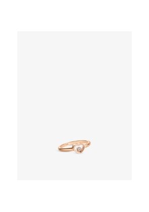 Chopard My Happy Hearts 18ct Rose-Gold and 0.05ct Brilliant-Cut Diamond Ring