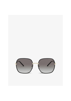 Womens Prada Pr 67Xs 58 Rectangle-Frame Metal Sunglasses