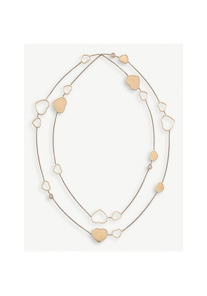 Chopard x 007 Happy Hearts Golden Hearts 18ct Rose-Gold and 0.15ct White-Diamond Sautoir Necklace