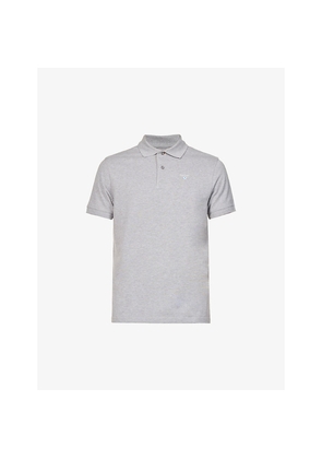 Mens Barbour Brand-Embroidered Ribbed-Trim Regular-Fit Cotton-Piqué Polo Shirt