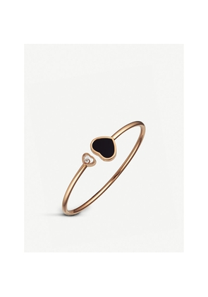 Chopard Happy Hearts 18ct Rose-Gold, Onyx and Diamond Bangle Bracelet