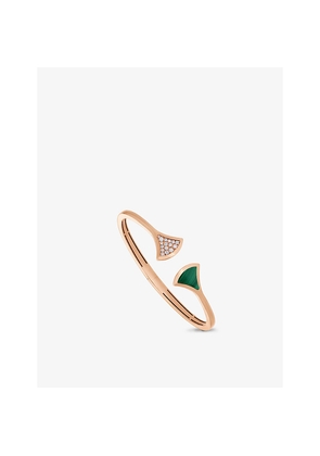 Bvlgari Diva's Dream 18ct Rose-Gold, Malachite and 0.16ct Brilliant-Cut Diamond Bracelet