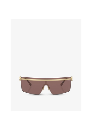 Womens Miu Miu Mu 50Zs Irregular-Frame Metal Sunglasses