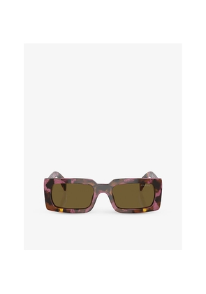 Prada Pr A07S Pillow-Frame Tortoiseshell Acetate Sunglasses