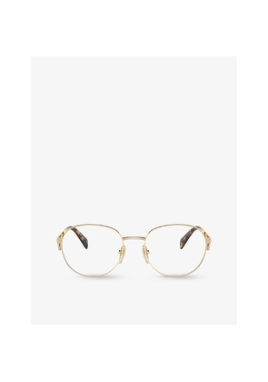 Womens Prada Pr A50V Round-Frame Metal Optical Glasses
