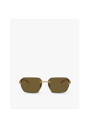 Womens Prada Pr A55S Irregular-Frame Metal Sunglasses