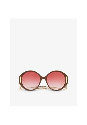 Womens Gucci Gg1202S Round-Frame Acetate Sunglasses