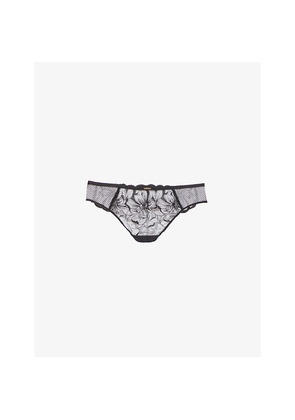 Womens Chantelle Fleurs Tanga Embroidered Briefs