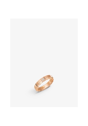 Chopard Ice Cube 18ct Rose-Gold and 0.03ct Round-Cut Diamond Ring