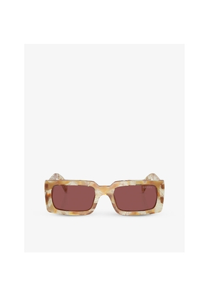 Womens Prada Pr A07S Pillow-Frame Tortoiseshell Acetate Sunglasses