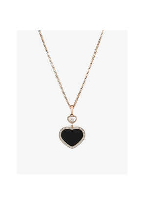 Chopard Happy Hearts 18ct Rose-Gold and 0.24ct Diamond Pendant Necklace