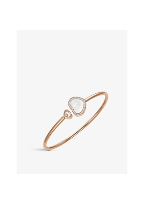 Chopard Happy Hearts 18ct Rose-Gold, 0.19ct Round-Cut Diamond and Mother-Of-Pearl Bracelet