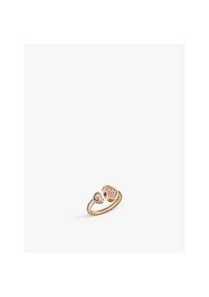 Chopard Happy Hearts 18ct Rose-Gold and 0.22ct Round-Cut Diamond Ring