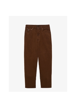 Mens Prada Brand-Plaque Relaxed-Fit Cotton-Corduroy Trousers