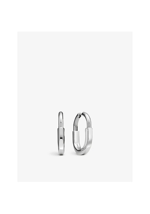 Tiffany & Co Tiffany Lock Medium Rhodium-Plated 18ct White-Gold Hoop Earrings