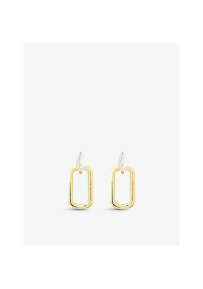 Womens Carat London Tori Yellow-Gold Vermeil-Plated Sterling-Silver and Cubic Zirconia Hoop Earrings