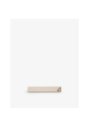 Womens Prada Triangle-Logo Plexiglas Hair Clip