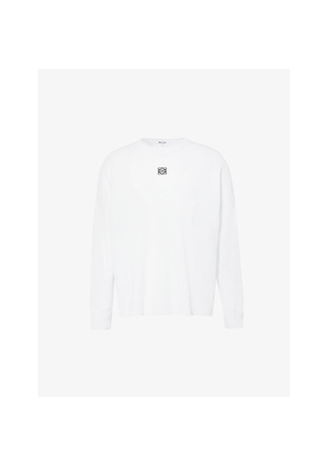 Mens Loewe Anagram-Embroidered Cotton-Jersey Long-Sleeved T-Shirt