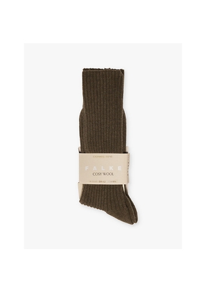 Womens Falke Cosy Wool Ribbed Knit Socks