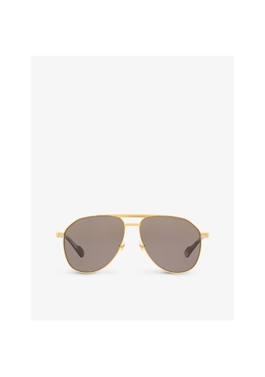 Womens Gucci Gc001938 Gg1220S Pilot-Frame Metal Sunglasses