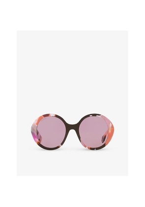 Womens Gucci Gg1628S Round-Frame Acetate Sunglasses