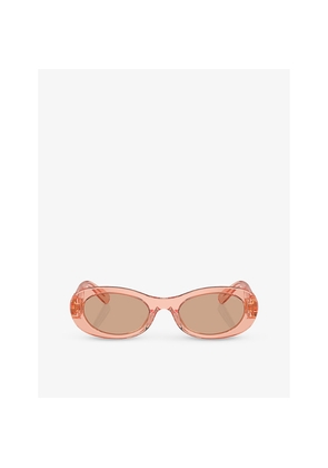 Womens Miu Miu Mu 06Zs Oval-Frame Acetate Sunglasses