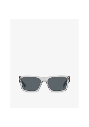 Prada Pr 25Zs Rectangle-Frame Transparent Acetate Sunglasses
