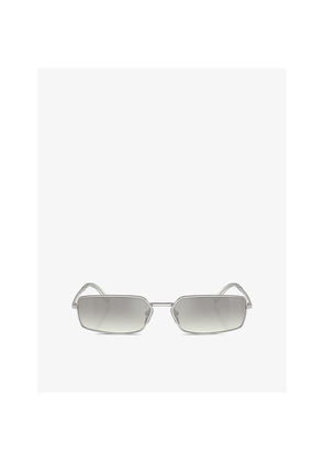 Womens Prada Pr A60S Rectangular-Frame Metal Sunglasses