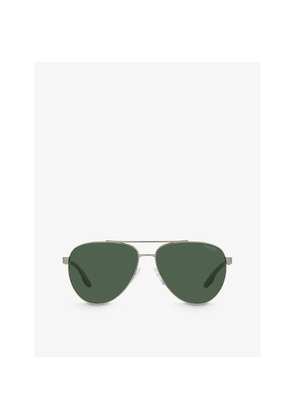 Womens Prada Linea Rossa Ps 52Ys Pilot-Frame Metal Sunglasses