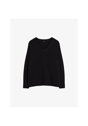 Womens Joseph V-Neck Dropped-Shoulder Cashmere Jumper
