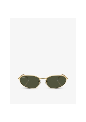 Womens Ray-Ban Rb3734 Irregular-Frame Metal Sunglasses