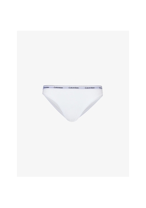 Womens Calvin Klein Modern Branded-Waistband Stretch-Cotton Briefs