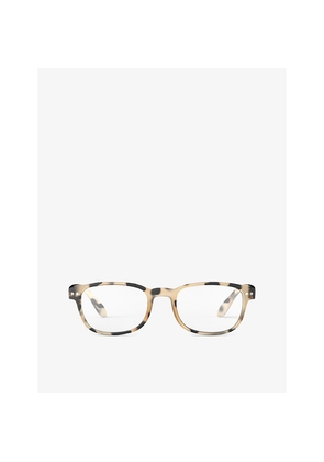 Mens Izipizi #B Square-Framed Blue Tortoise Reading Glasses